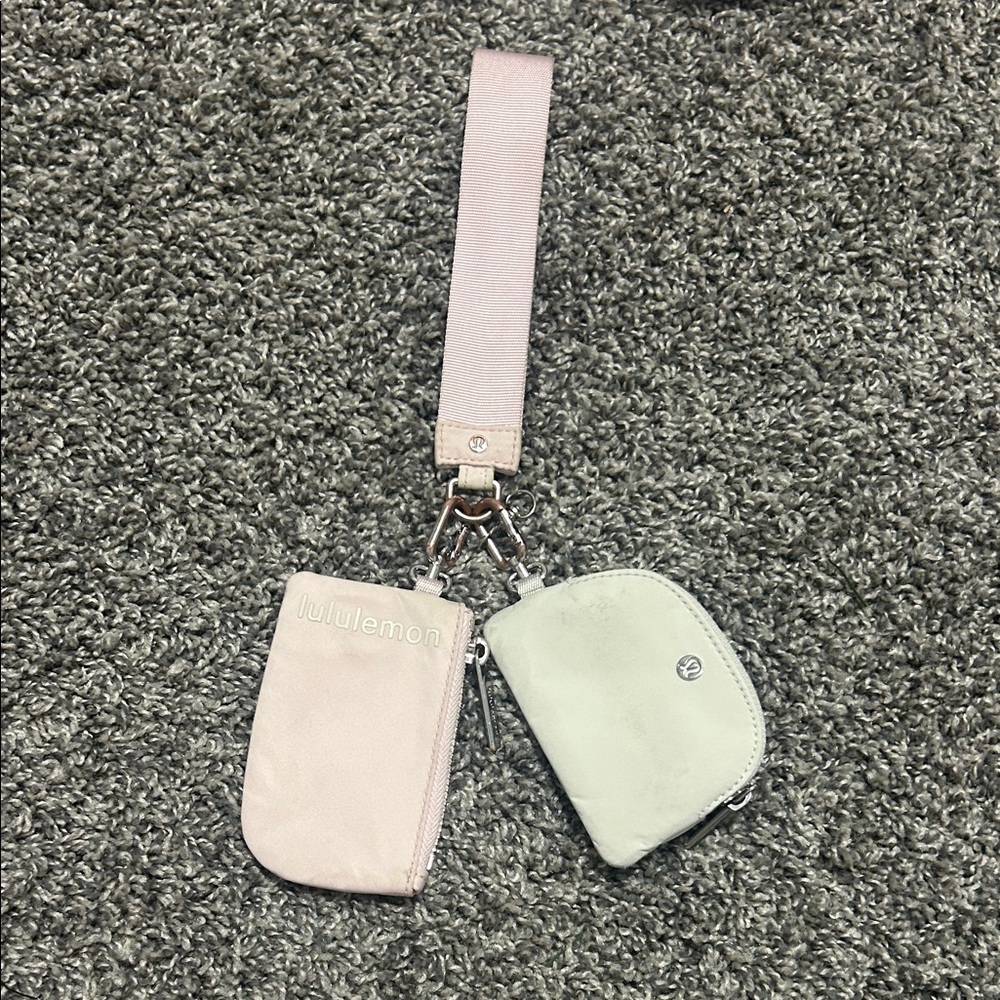 Lululemon Athletica Pink and White Zipper Pouches